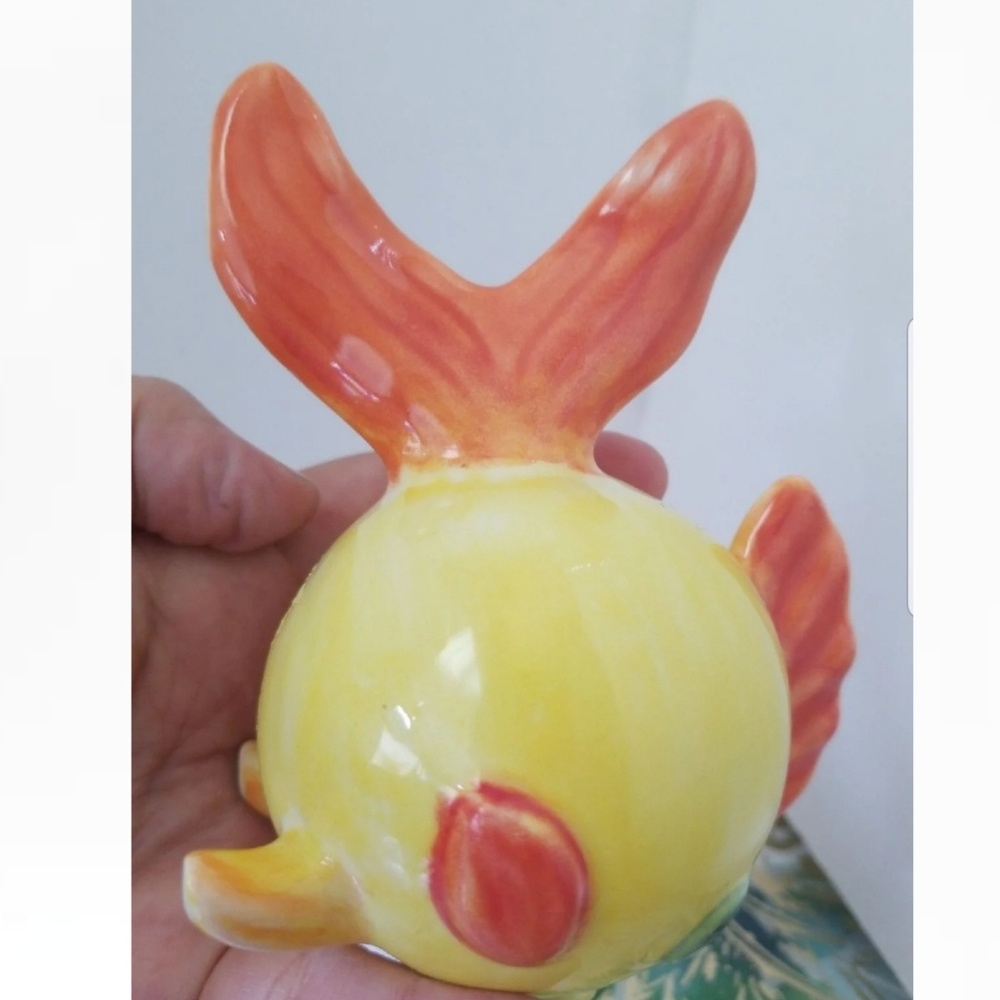 Fish decor Blowfish yellow & orange tail home - Picture 8 of 8